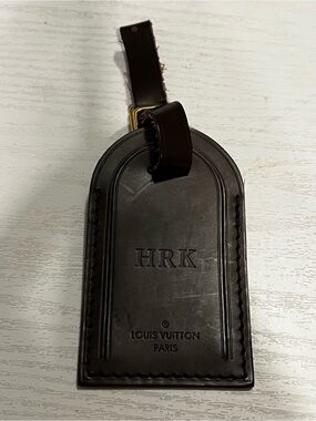 Louis Vuitton travel bag name tag with initials HRK